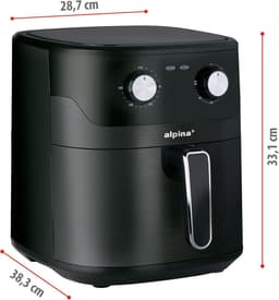 Heteluchtfriteuse XL - Airfryer voor thuis - Gezond Frituren - Instelbare Temperatuur - 6 Liter Capaciteit - Zwart — thumbnail 5