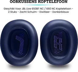 Somstyle Oorkussens Geschikt Voor JBL Live 650BT NC / 660 NC Koptelefoon - 2 Stuks - Zacht Schuim - Eiwitleer - Donkerblauw — thumbnail 4