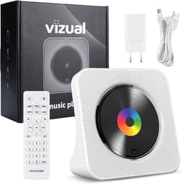Vizual CD Speler - Compact 3-in-1 met CD, Radio en Bluetooth – 2 stuks - Draagbare CD-Speler met HiFi Speakers, FM Radio, LCD Scherm en USB ingang — thumbnail 5