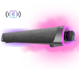 Bluetooth RGB Gaming Speaker Soundbar – 12W – Compacte USB Soundbar met AUX – RGB Wave Light – Luidspreker Voor PC & Monitor — thumbnail 1