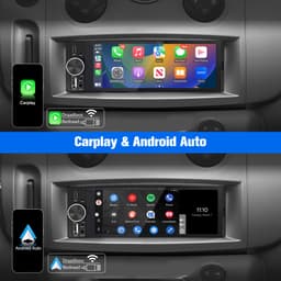 HexinexMarket 1DIN Autoradio - 6,36 inch scherm - met Draadloze Carplay & Android Auto - BT 5.2 - USB/USB-C + Achteruitrijcamera — thumbnail 2