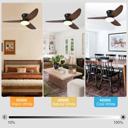 MUPOO Smart Plafondventilator met verlichting Ø100 cm - Dimbaar - APP & Afstandsbediening - 60W - 6 Snelheden - 3000-6000 K - Geheugenfunctie - Timer - Zomer/Winter functie - Modern - Woonkamer Slaapkamer Kantoor — thumbnail 5