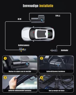 AMA® Dashcam Voor en Achter - Dashcam - Parkeermonitor - Nachtzicht - Zwart — thumbnail 5