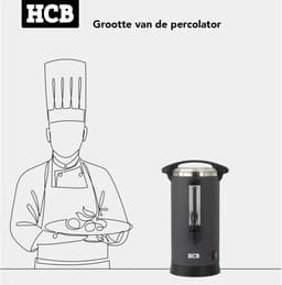 HCB® - Professionele Horeca Percolator - 20,5 liter - 135 kopjes - zwart - 230V - RVS / INOX Perculator - Elektrisch koffiezetapparaat - Volautomatische koffiemachine - 33x37x56 cm (DxBxH) - 3.40 kg - 1355 — thumbnail 3