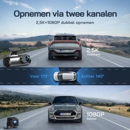 AMA® Dashcam Voor en Achter - Autocamera - Dashcamera - Nachtzicht - Zwart — thumbnail 5