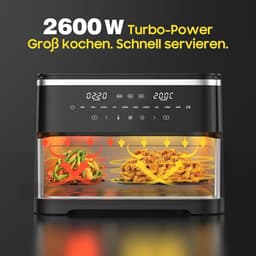XXL Heteluchtfriteuse met Dubbele Kamer en 11 Liter Capaciteit – Airfryer met 10 Kookprogramma's en Touchscreen — thumbnail 5