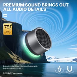 Caankei Draadloze Bluetooth Mini Speaker - Speaker met RGB licht - IPX5 Waterdicht - met Magneet - Koppelbaar Voor Stereogeluid TWS — thumbnail 2
