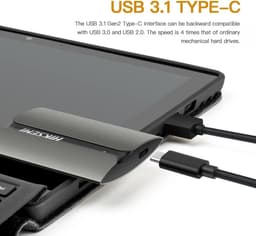 Externe SSD 2TB Draagbaar - Snelle USB-C Externe Harde Schijf tot 560 MB/s - Compatibel met PC, Laptop en Android — thumbnail 2