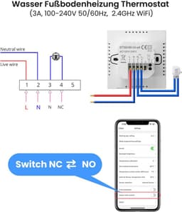 Slimme WiFi Thermostaat voor Vloerverwarming - Programmeerbaar & Voice Control — thumbnail 4