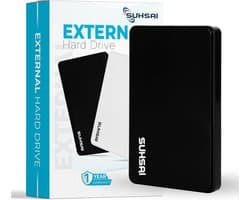 Draagbare Externe Harde Schijf 1 TB - 2,5 inch Externe HDD voor Opslag en Back-up - USB 2.0 - Compatibel met PC, Laptop, Mac en Chromebook (Zwart)