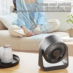 Tafelventilator - Ventilatoren - USB-burea ventilator met LED-display - Stille oplaadbare USB-burea ventilator - krachtige persoonlijke luchtverfrisser - Wandventilator - Zuinige Ventilator - wandgemonteerde slaapkamerventilator - 1 stuk(grijs) — thumbnail 4