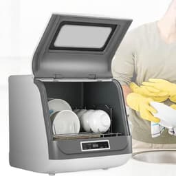 Compacte Vaatwasser - Tafelmodel Reiniger - Snelle Schoonmaak - Installatievrij Apparaat - Voor 4-6 Personen - Gebroken Wit — thumbnail 2