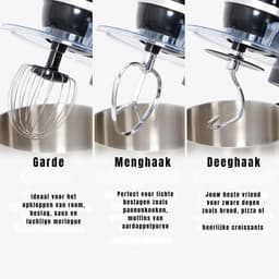 REN® Mixer met mengkom - Mixer - Mixer met mengkom keukenmachine - Zwart - ‎37cm x 24cm x 32cm; 4.4 kg — thumbnail 3