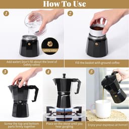 Moka Pot Koffiezetapparaat - Italiaanse Stijl Aluminium Percolator voor Gas, Inductie & Elektrische Kookplaten — thumbnail 5