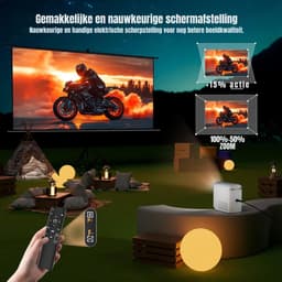 DYNA® Draagbare beamer - Beamer - Projector - Mini Beamer - Wit/Grijs- 15cm x 16cm x 10cm — thumbnail 4