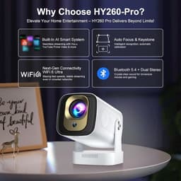 MIRA® Draagbare beamer - Beamer - Projector - Mini Beamer - Wit - 20cm x 11cm x 10cm — thumbnail 5