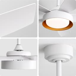 Plafondventilator 107 cm met LED-lamp 22W - afstandsbediening - omkeerbare DC-motor - wit - slaapkamer — thumbnail 2