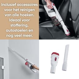 Draadloze Stofzuiger - Lichtgewicht Handstofzuiger - Snelle Reiniging - 40 Minuten Looptijd - 2-in-1 Functie - Wit — thumbnail 2