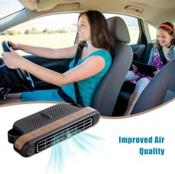 Nek Ventilator - Auto Hoofdsteun Ventilator - Autoventilator Achterbank - Handventilator - Nek Ventilator - USB - Dubbele Turbo - 3 Snelheden - ABS Behuizing - Houtlook — thumbnail 3