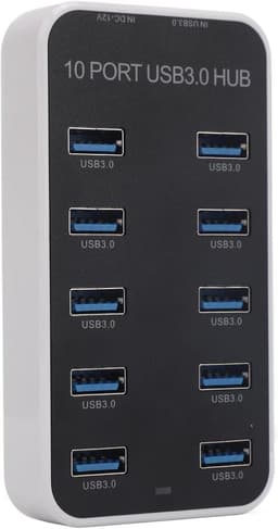 Aangedreven USB Hub - Poorten Uitbreider - Meer Apparaten - 10 Poorten 5Gbps - 121 Gram — thumbnail 1