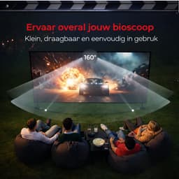 STOBE LIKE THE MOVIES - Mini Beamer thuisbioscoop - Alles-in-één Smart TV Projector - Draagbaar - 4K Support - Full HD - WIFI - Bluetooth - Geschikt voor Apple & Android streaming- Gsm beamer- Smart beamer - Plafond beamer — thumbnail 2