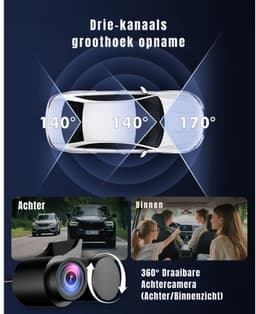 RONN® Dashcam Voor en Achter - Dashcam - Dashcam Voor Auto - Zwart - 5cm x 12cm x 7cm — thumbnail 4