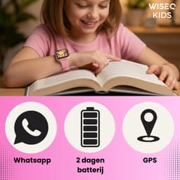 Smartwatch voor Kinderen met Nano SIM, Video Bellen, GPS & 4G - Waterdicht IPX7, WiFi & Bluetooth - SOS Functie - Roze — thumbnail 2