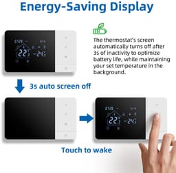 Slimme thermostaat voor cv | Wifi met Smart Life app | Touchscreen | Opbouw | Zwart wit — thumbnail 4