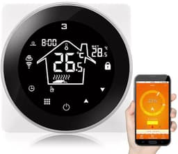 Slimme thermostaat voor cv en boiler | Wifi inbouwmodel | App- en spraakbediening | Programmeerbaar | 4-draads | Zwart — thumbnail 3
