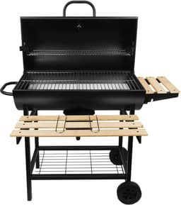 GREGMAN Roast 80 koolstof BBQ - Grote Tuingrill met Deksel - Thermometer & Zijplanken - Verstelbare Luchtregeling - Zwart — thumbnail 5