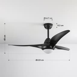LumenXL - Zwarte plafondventilator Wieke met LEDs en aanpasbare kleurtemperatuur — thumbnail 5