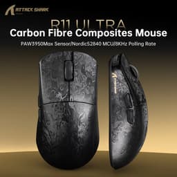 Attack Shark R11 Ultra Draadloze Gaming Muis - Carbon Fiber 49g - 8K Polling Rate - PAW3950MAX Sensor - Oplaadbaar - Forged Carbon — thumbnail 3