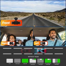 3-Kanaals Dashcam met 64GB Kaart - 1080P Full HD voor Voor en Binnen — thumbnail 3