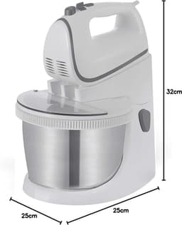 Florixa® Mixer met Mengkom - Keukenmachine - Keukenrobot - Inclusief Accessoires - Antraciet - Zilver - 25cm x 32cm x 25cm — thumbnail 4