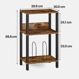 Signature Home LP Opbergsysteem - Platenspeler Meubel met opbergruimte - Vinyl Opbergsysteem - voor 100 albums - Stand Platenspelerstandaard - bruin - Zwart — thumbnail 5