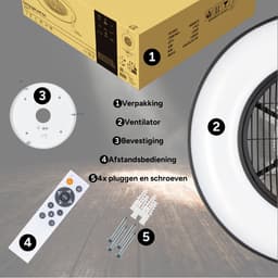 Proventa 3D Air Plafondventilator met verlichting 60 cm - Verspreidt lucht over hele kamer - Plafondlampen met Ventilator & Lamp - Met afstandsbediening — thumbnail 5