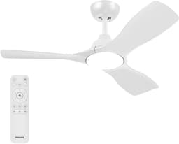 Philips Fixed Blade Ventilator met LED lamp - Diameter: 106cm - 2650 Lumen - Instelbaar wit licht van 3000K tot 6500K - Dimbaar tot 5% - Inclusief afstandsbediening - Wit — thumbnail 1