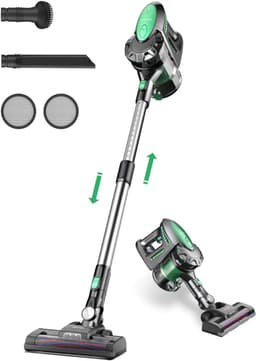 MIRA® 6-in1 Steelstofzuiger Zonder Zak op Accu - Steelstofzuiger Draadloos Uitschuifbaar - Kruimeldief Snoerloos best Verkocht 25KPA – Zwart/Groen - ‎17cm x 8cm x 10cm — thumbnail 1