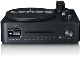 Lenco Platenspeler - MC-760BK HiFi-set met DAB+ FM en Internetradio – CD en Bluetooth - 2x 30W Speakers - Zwart — thumbnail 2