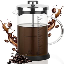 Ynkkvre -Pressfilter-Kaffeemaschine - 600Ml - Hittebestendig Glas En Roestvrij Staal Constructie Voor Koffie Of Thee - 1 - Thuis, Camping, Kantoor — thumbnail 2