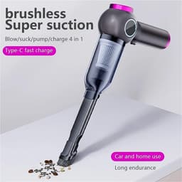 Auto Stofzuiger - Auto Stofzuiger Draadloos - Kruimelzuiger - Auto Stofzuiger nat en Droog - Kleine Stofzuiger - Draadloze Stofzuiger - Air Duster - Zwart — thumbnail 3