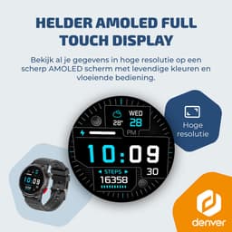 Denver Smartwatch - AMOLED - Bluetooth - 100 sportmodi - Hartslagmeter - Volledige belfunctie - Android iOS - SWG345 — thumbnail 4