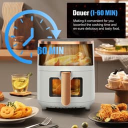 Grote heteluchtfriteuse met kijkvenster en 8 kookprogramma's — thumbnail 3