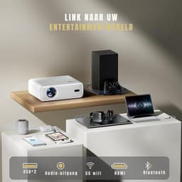 Florixa® Minibeamers - Projector - Minibeamer - Wit - 22cm x 17cm x 8cm — thumbnail 2