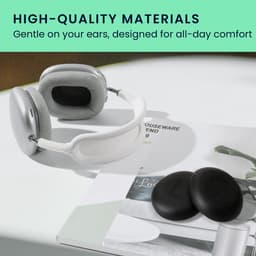 kwmobile 2x oorkussens geschikt voor Jabra Jabra Elite 45h / Evolve2 65 / Evolve2 40 - Earpads voor koptelefoon in zwart — thumbnail 2