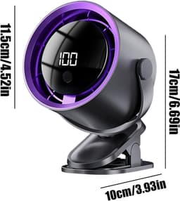 Ventilator - Tafelventilator - Handventilator - Mini ventilator - Ventilator voor kinderwagen - 100 snelheden - USB-oplaadbare - stille clipventilator met led-display - Auto-onderdelen voor buitenactiviteiten - Kamperen - Keuken - Slaapzaal - Paars — thumbnail 5