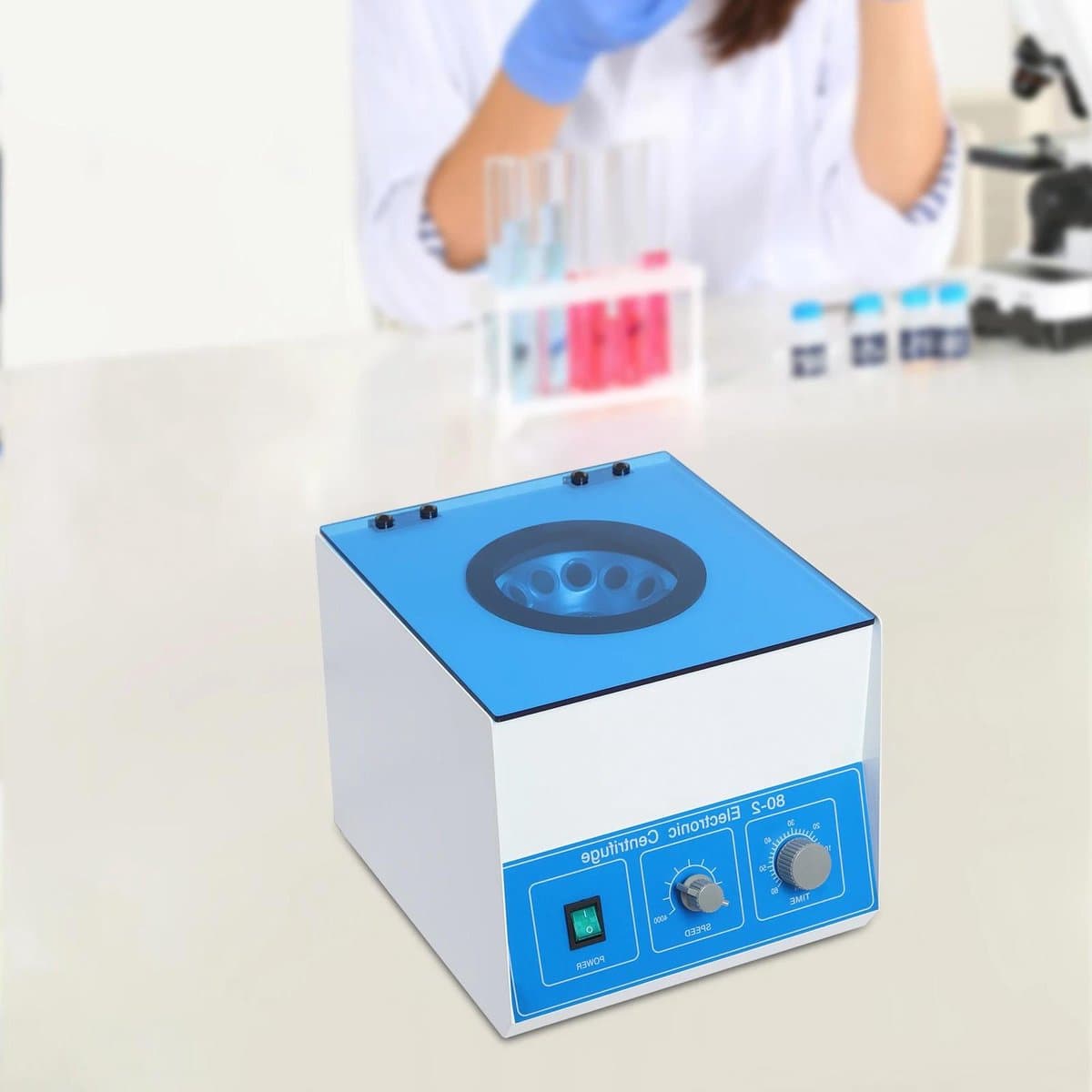 Desktop Lab Centrifuge Elektrische Tafelmodel Plasma Serum 0-4000 RPM Machine - Centrifuge 12*20ML Geschikt voor Laboratoriumgebruik - Wit Zwart Roestvrij Staal - Laboratoriumuitrusting Chemisch Laboratoriumonderzoekcentrum — afbeelding 1