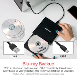 Externe Slimline Blu-ray Writer Ultra HD 4K - compacte brander voor het maken van grote back-ups — thumbnail 5