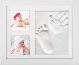 Baby Gipsafdruk - Handen Voeten Set - Herinneringen Maken - Luchtdrogende Klei - 28 x 23 cm - Natuurlijk — thumbnail 1