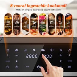 Dubbele Airfryer XXL 10L (2×5L) – 8 Automatische Programma’s – Grote Capaciteit voor 6 Personen – 2500W Krachtig Vermogen – Dual-Zone 2 Manden met SYNC Technologie – Gezond Frituren Zonder Olie – Met Kijkvenster – Zwart — thumbnail 4